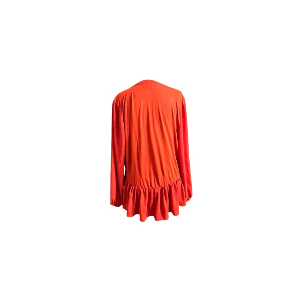 LOFT Red Orange Long Sleeve Blouse M - Picture 3 of 6